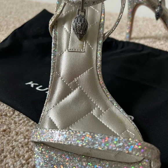 Kurt Geiger Silver Glitter Sandals - Picture 4 of 8